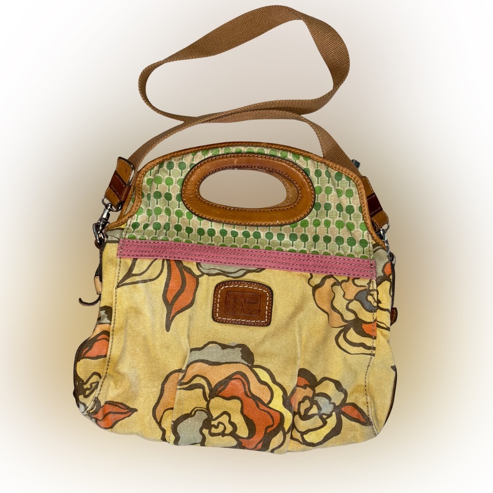 Fossil Floral Crossbody Bag in Yellow and Brown Vintage Inspired Fall Colors
